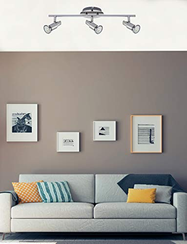 Trango 3-flammig 2890-038-5W LED Deckenleuchte *OSCAR* inkl. 3x 5 Watt GU10 LED Leuchtmittel in Chrom-Optik I Deckenlampe I Deckenstrahler I Deckenspots I Wohnzimmer Lampe schwenkbar und drehbar