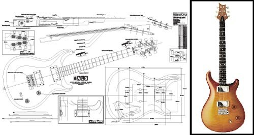 Plan of PRS McCarty E-Gitarre, Vollmaßstabsdruck