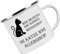 Crealuxe Emaille Tasse Wir mußten die Kinder weggeben - Katze - Kaffeetasse mit Motiv, Campingtasse, bedruckte Emailletasse mit Wunschtext
