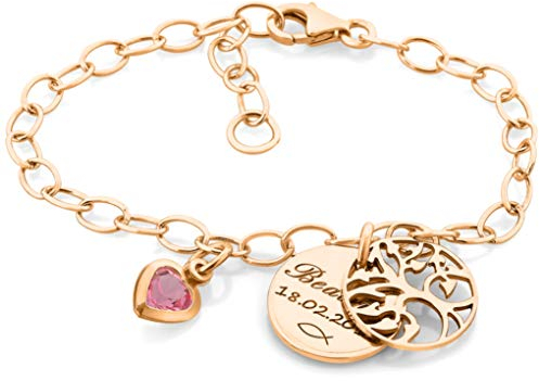 Kinderarmband Mädchen rosegold Taufe Armband 925 Sterling Silber mit Gravur Namensarmband für Baby Kinder Patenkind Armkettchen | HANDMADE IN GERMANY