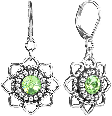 LUISIA Ohrringe Leandra mit Herzblüten - Hellgrün