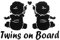 1 PC Auto - reflektierende Dekoration Cartoon Auto - Aufkleber Fenster Zwillinge Baby an Bord Aufkleber(Black)