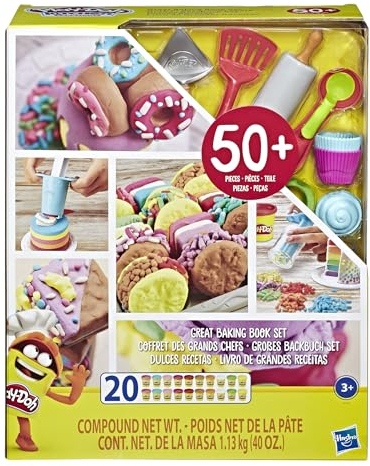 Play-Doh Great Baking Book Play Food Set with Over 50 Tools and 20 Non-Toxic Cans