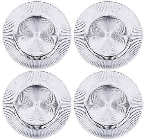 Assiettes de présentation en plastique - idéales pour Noël - 33 cm Argent - Starburst.