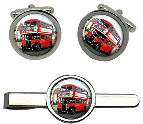 Giftshop UK AEC Art Bus Boutons de Manchettes et Pince à Cravate Ensemble