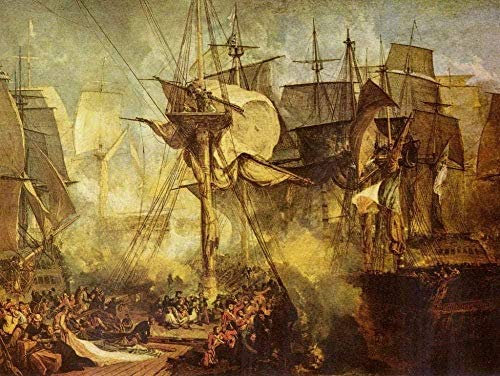 YsKYCp Holzpuzzle 1000 Stücke Lernspielzeug,Joseph Mallord William Turner - Die Schlacht Von Trafalgar Von The Victory Starboard Aus Patrouilliert 1000 Stück