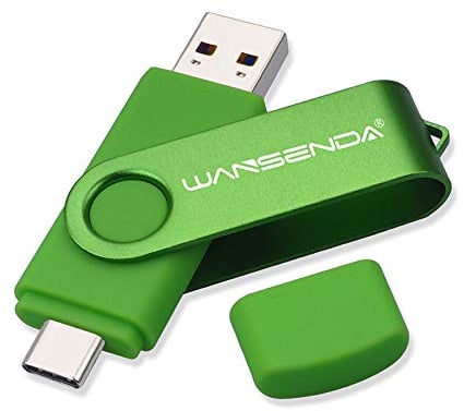 WANSENDA USB C Stick 256GB, USB-Stick Typ C Speicherstick OTG USB 3.0 Dual Flash Drive 2-in-1 Memory Stick für Tablet, PC, MacBook, Typ C Android Handy (256G, Grün)