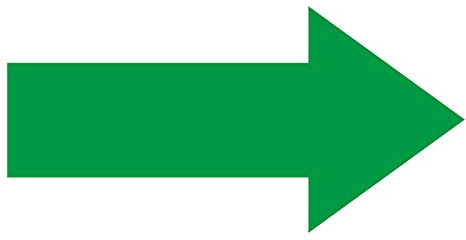 Lot de 24 autocollants directionnels en forme de flèche - 30,5 x 15,2 cm - Pour entrepôt - Vert