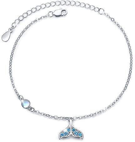 CUOKA MIRACLE Mondstein Meerjungfrau Armband - Silber 925 - Mondstein Armband - Meerjungfrauschwanz - Schmuck für Damen/Mädchen/Mutter/Tochter