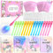 MarckersHome Penna Invisibile e Taccuino,16 Unicorno Gadget Compleanno Bambini,Bomboniere Compleanno,Giocattoli Pignatta,penna segreta,Regalini Fine Festa