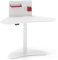 DROMEAS ALMACCINO | Sitz-/Steh Schreibtisch, Memory-Funktion, einsäulig 3-Fach-Teleskop, H68-124 x B120 x T70 cm, Grauweiß, Gestell RAL 9016, Trennwand und Büroorganisationselemente