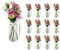 Casavetro Lot de 12 Flacons en Verre Style Maison de Campagne - Vase de Table Avec Nœud Blanc - Bouteilles Décoratives (12 x 250 ml - Vase à Lait + WS)