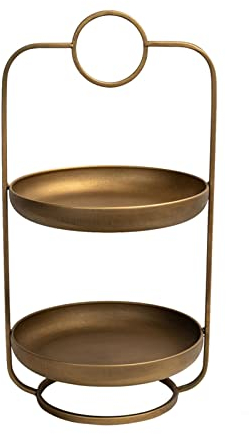 SEFAX Alzate for Torta in Metallo retrò di Lusso, espositore da banco for Dessert e antipasti, Torre for Alzata for Cupcake con Vassoio da Portata a più Livelli for Cupcake, Ciambelle e Altro