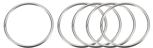 sourcing map 5 Stück O Ringe aus Edelstahl 80mm(3.15) Außendurchm. 4mm Dicke Mehrzweck Metall Geschweißte O-Ringe Rundringe