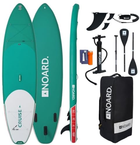 Stand Up Paddle Surfboard von NOARD No. 004 I 326x76x15cm I Smaragd Grün I Doublelayer & Dropstitch | Geeignet für Anfänger und Profis I Zubehör im Lieferumfang enthalten