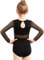 Mulnall Ballettanzug Mädchen Langarm Gymnastik Tanztrikot für Ballett Tank Kostüm Kinder Trikot Tanzbekleidung Schwarz Mesh Wasser Drop Back（60318-06-XL）