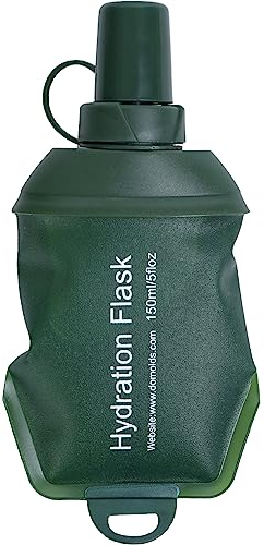 GYGYL - 1 botella de agua suave de 150 ml, botella de agua plegable de TPU para correr, paquete de hidratación, senderismo, ciclismo, escalada, color verde
