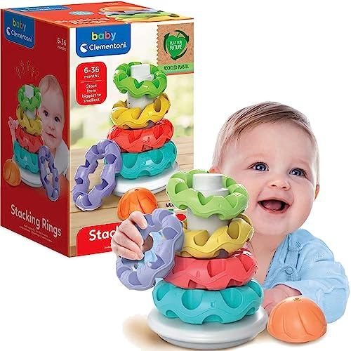 Clementoni Bunte Turm Pyramide Montessori Kreise Baby Puzzle.