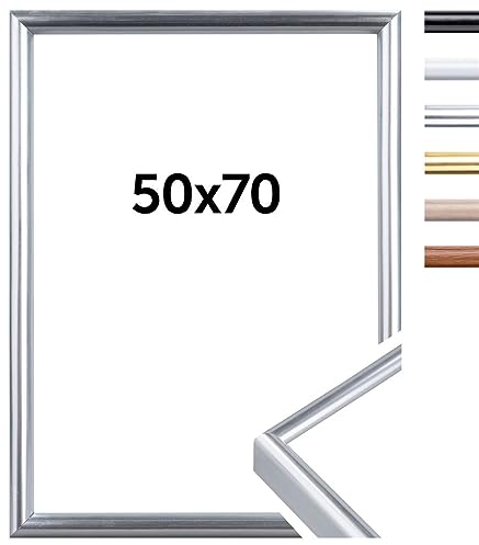 DÖRR Kunststoff Bilderrahmen New York - Modern - Echtes Glas Silber 50x70