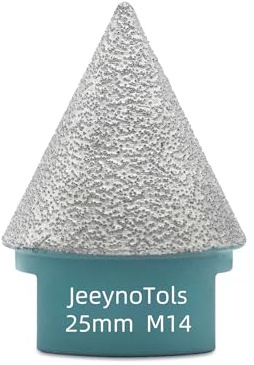 JeeynoTols Diamant Fasenbohrer 25mm - Senker-Bohrer zum Vergrößern Formen von vorhandenen Löchern in Granit, Marmor und Fliesen, M14-Gewinde Diamant-Kegel-Fliesenbohrer Winkelschleifer