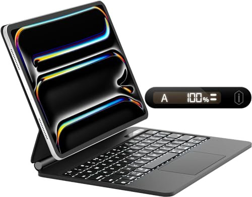 iPad Air 13 Inch Keyboard: iPad Air 13 Inch Case Keyboard, iPad Pro 12.9 Case with Key Board for 3/4/5/6th Gen | Floating Cantilever Stand, Multi-Touch Trackpad MultiColor Backlit iPad Magic Key Board