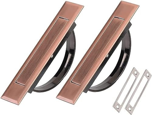 Poignée de porte encastrée, Poignées de porte Quincaillerie 2 pcs Poignée intégrée Poignée de traction intégrée Tiroir Porte Doigt Insert Poignée de traction affleurante encastrée avec vis (Color : A)