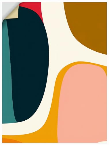ARTland Wanddeko Wandtattoo selbstklebende Vinylfolie 90x120 cm Abstrakt Design Farbe Retro 70er Jahre Minimalismus U4WU