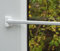 2 Vitragestangen Fensterstangen weiß 40-160 cm mit Klebe- und Schraubhaken (80-120 cm)