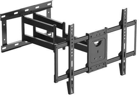 PJDDP Full Motion TV Mount for Most 32-98 inch TVs Up to 80 KG, Swivel Tilt TV Wall Mount, Low Profile Extendable Wall Mount TV Bracket, Max VESA 600x400mm