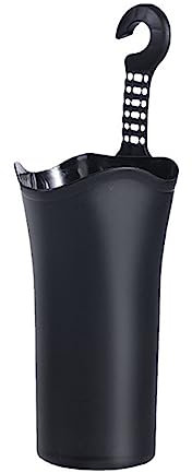 Puco Black Plastic Foldable Car Umbrella Storage Bucket with Hook for Automobiles