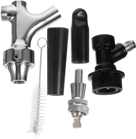 NAMOARLY Beer Tap Control Beer Faucet Kegerator Taps Beer Dispenser Tap Draft Beer Faucet Red Wine Faucet Beer Line Cleaning Kit Side Beer Faucet Spigot Side Pull Stainless Steel Dust Cover