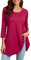 Enmain Blusas Mujer Rosa Camiseta Manga Larga Tallas Grandes Elegante Fucsia Tunica Larga Manga 3/4 Cuello Redondo Top de Color Liso Fiesta 4XL
