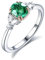 Daesar Smaragd Ring Weißgold 750 Damen, Hochzeitsringe mit 0.6ct Oval Smaragd Trauringe Verlobungsringe Nickelfrei Große 62 (19.7)