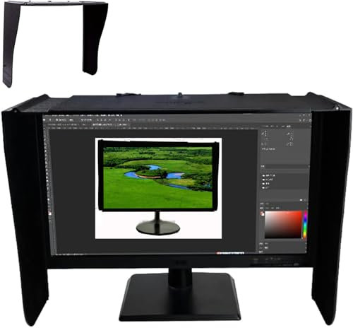 Monitor-Abdeckung, Monitor-Abdeckung, Verstellbarer Sonnenschutz für Desktop-Laptops, Sichtschutz, Blendschutz, für Monitor-Außenrahmenbreite 41-66 cm, für Büro, Bildbearbeitung