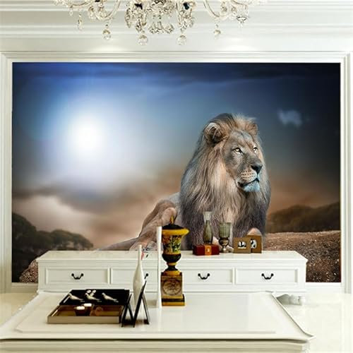 ZYCAFJ 3D Wallpaper Mural Lion Wall Poster Abstract Art Photo Wallpaper Non-Woven 3D Effect Wallpaper Mural Decoration for Bedroom Living Room Corridor 59.1 x 41.3 inches(WxH)