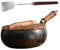 F Fityle Wok antiadhésif à fond rond, 24 cm x 10.5 cm x 21 cm, Poêle en fer, Pow Wok pour Restaurant général