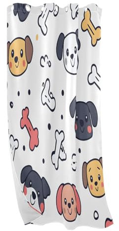 RPLIFE Tende lunghe per porte e finestre, con faccine di cane, tende isolanti