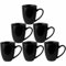 AiXception Black Coffee Mugs Set of 6 for Latte Cappuccino Hot Chocolate Dishwasher, Microwave Safe Stoneware Cups Set 12OZ(350ml)