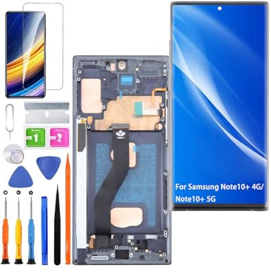 HLYGZX Écran pour Samsung Galaxy Note10+ 4G/5G TFT N975F N975U Écran LCD de Rechange Assemblée réparation Kit (Noir avec Cadre,Pas d'empreintes digitales,Écran Non courbé)