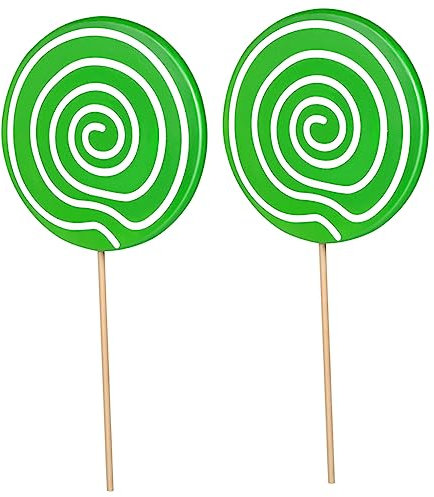 CAXUSD 2st Simulation Lutscher Gefälschtes Lutschermodell Geburtstagsdekoration Spaß Ring-pop Große Lutschbonbons Massensüßigkeiten Gummibärchen-Cluster Green Hölzern