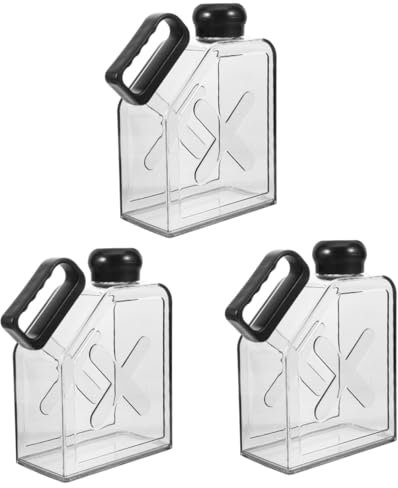 BESPORTBLE 3 Piezas Botella de Agua Deportiva portátil la Botella de Agua Plana Tetera Plana para Exterior matraz Taza de Viaje Plana Botellas de Agua Planas el plastico Black Reutilizable