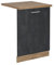 Vicco Geschirrspülblende R-Line, Geschirrspüler Fronttür, Schwarz Beton, 60 cm, AP Eiche