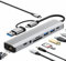 USB C Hub 9-in-2 Multiport Adapter mit Ethernet, US-B 3.0&USB 2.0, USB C Adapter mit SD/TF-Kartenleser, 3,5-mm-Aux-Anschlüsse für MacBook XPS Surface Pro Linux Chromebook usw