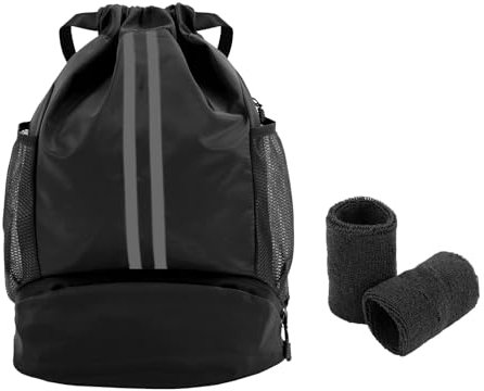 Turnbeutel Sportrucksack Sporttasche Sportbeutel mit Kordelzug,Wasserfest Fussball Rucksack Fußballtasche Sport Große Rucksäcke für Damen Herren Mädchen Junior jungen Kinder.Inklusive Schweissband
