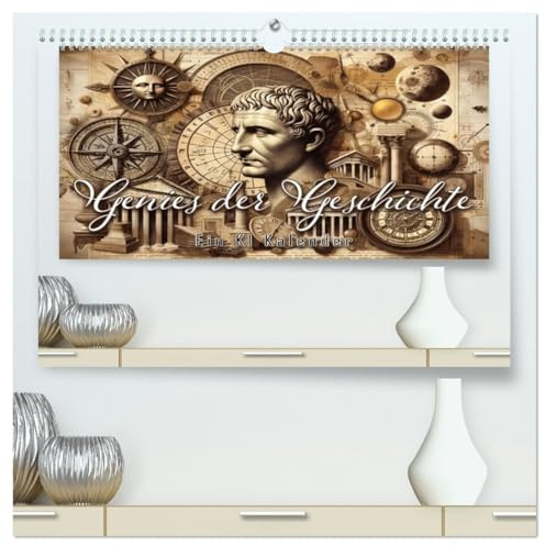 Genies der Geschichte - Ein KI Kalender (hochwertiger Premium Wandkalender 2026 DIN A2 quer), Kunstdruck in Hochglanz: Lichtblicke der Innovation (CALVENDO Wissenschaft)