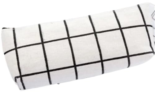 pipisweet Federmäppchen aus Segeltuch, Schreibwaren-Tasche für Studenten, Stifte, Damen, Mädchen, Make-up, Lippenstift, Tasche, lange Streifen, 5 Stück, weiß, Einheitsgröße