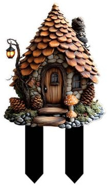 Gartenfiguren für DraußEn Gartendeko für Skulpturen DraußEn Statue Gartendeko Ornament Miniatur Figuren Blumentopf Pfähle Aus Acryl,Gartenfiguren Dekoration für Drinnen und Draußen (Color C)