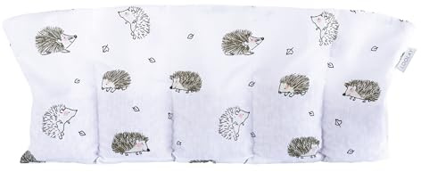 LOOLAY Kirschkernkissen Mikrowelle 50x20 cm – Wärmekissen Bio Baumwolle – Kirschkern Kissen mit 5 Kammern – Ideal bei Muskelverspannungen und Menstruationsbeschwerden (igel)