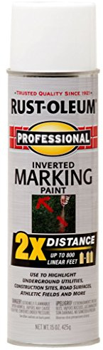 Rust-Oleum 266593 Professional 2X Distance Inverted Marking Spray Paint, 15 oz, White