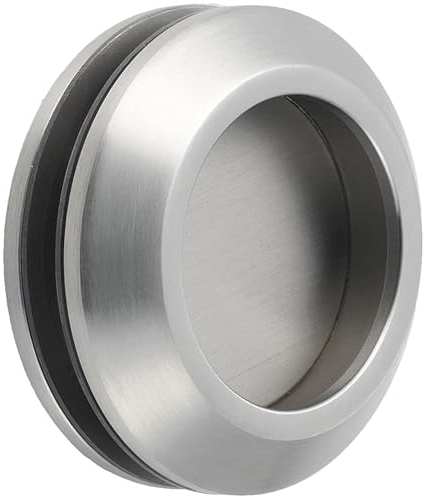 KWS Schiebetürgriff Glas - Schiebetür Griffmuschel für Glastüren - 2 Stück Muschelgriffe, Aluminium silber eloxiert